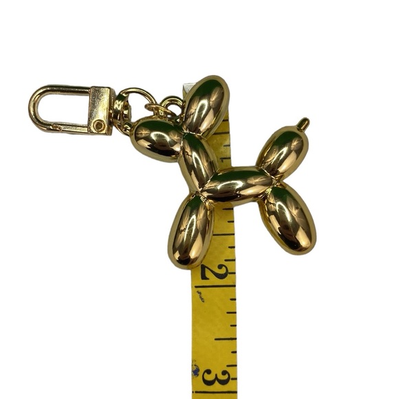 Gold Balloon Dog Bag Charm Keychain - Picture 9 of 11